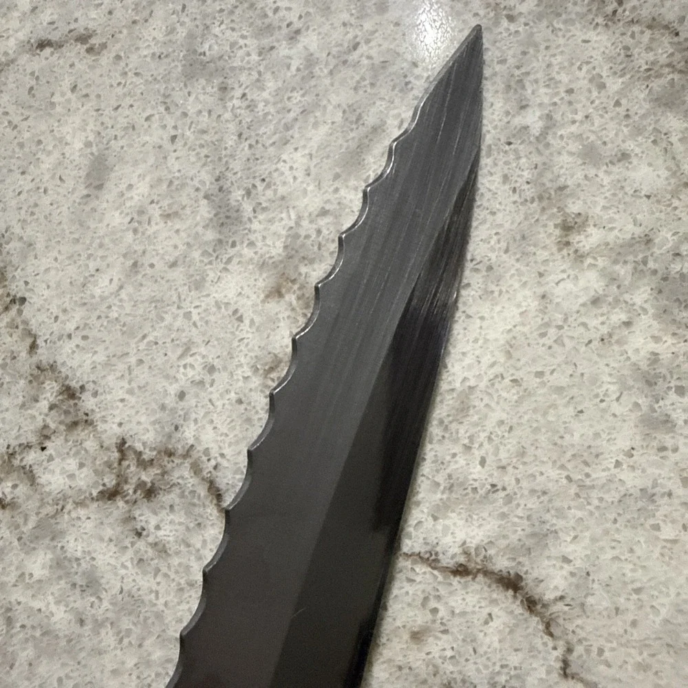 Vintage Pierre Santini Stainless Steel Serrated Carving Knife Wood Handle Japan